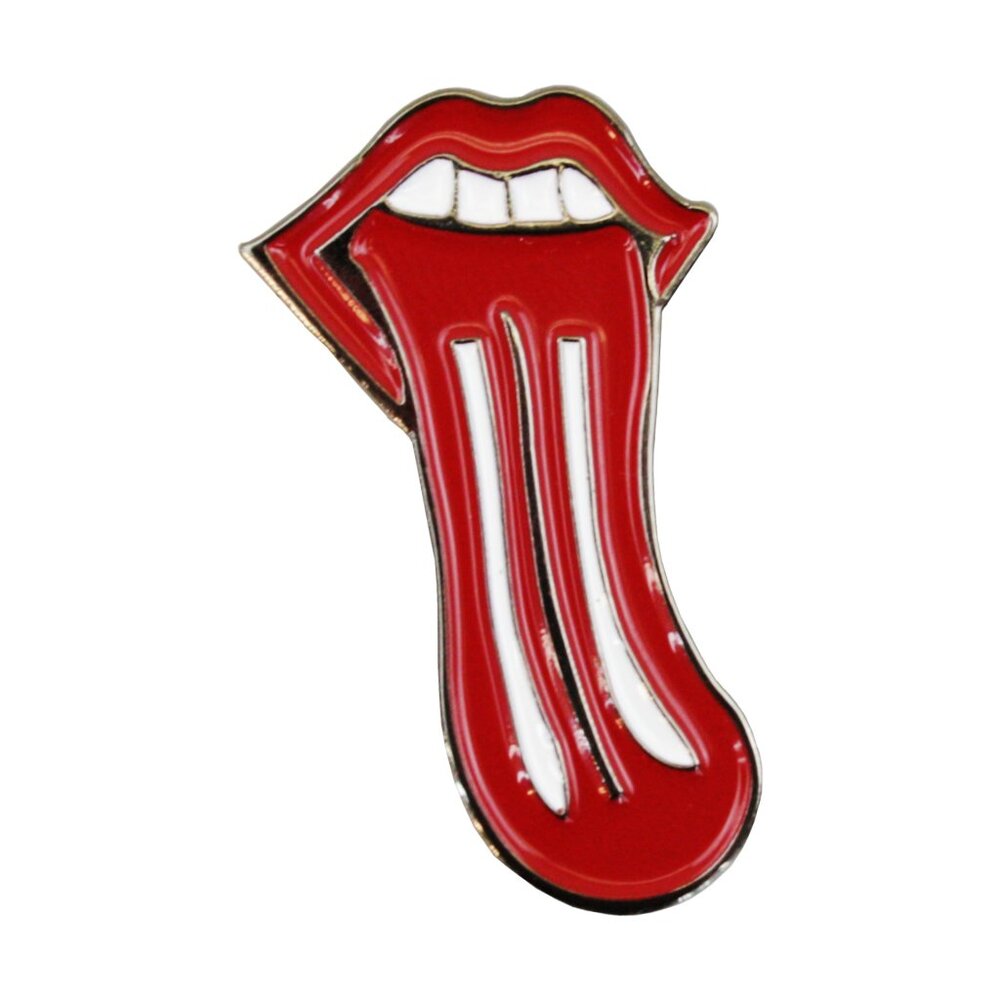 Mouth Long Tongue Enamel Pin- 60s Rock Music Funny Logo Novelty Apparel Gift NWT